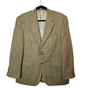 Lauren Ralph Lauren LRL Men's Silk Wool Tan Blazer Size 40S Single Vent 2 Button